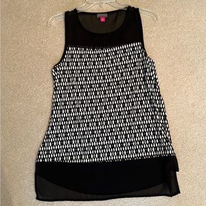 Vince Camino top. Black at top is see through as is the shirt tail.